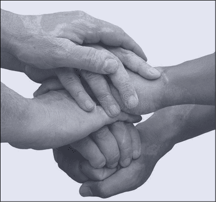 Hands joined together in collaboration